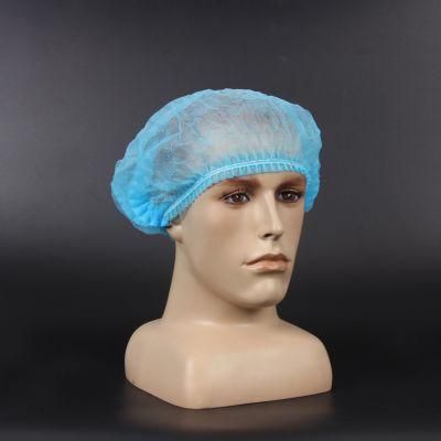 Disposable PP Clip Cap Non-Woven Surgical Bouffant Cap with Single Elastic