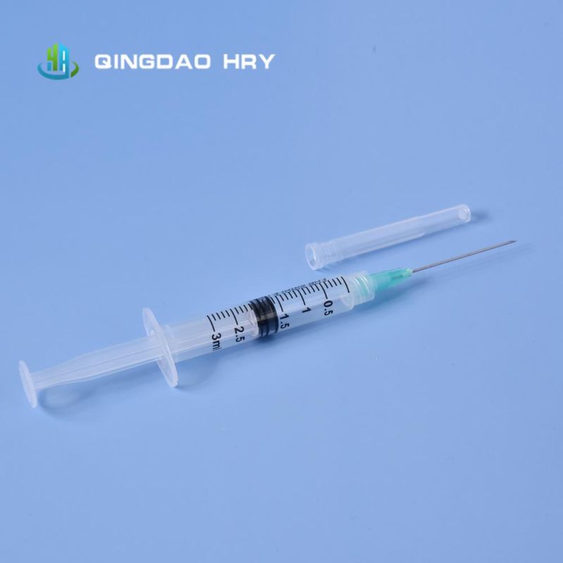 Manufacture of 3-Part Disposable Syringe with Needle Luer Slip or Luer Lock Fast Delivery