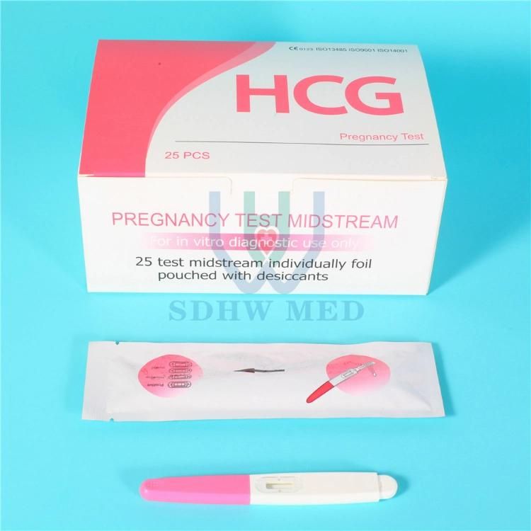 CE Approved One Step HCG Pregnancy Test Midstream HCG Early Detection Medical Diagnostic Test Kit