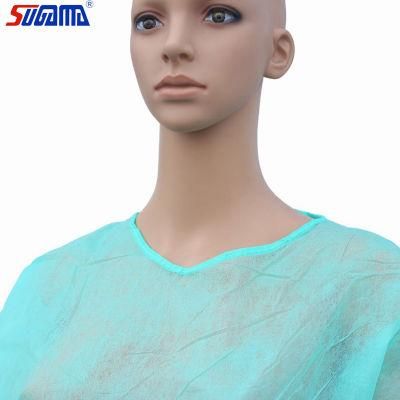 Very Soft and Smooth Strong Disposable Patient Gown Blue Patient Disposable Isolation Gowns Non Woven Cotton Hospital Patient Gown