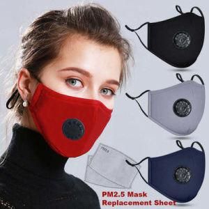 Pm2.5 Anti-Dust Protective Reusable 3D 4 Layers Masks with Filter Valve and Filter Pad for Outdoors