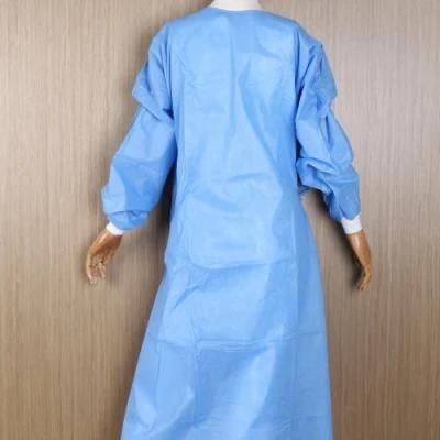 40G/M2 Knitted White Cuff Medical Level 2 Isolation Gown PP+PE Isolation Gown