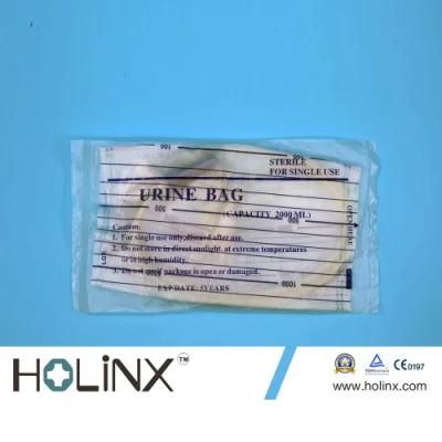 Disposable 2000ml Adult Urine Bag with Push-Pull Valve