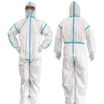 En14126 Waterproof Hooded Medical Non-Woven Coverall Disposable Coveralls