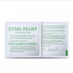 Sting Relief Medicated Pad Mosquito Towelette Pain Relief Pad