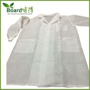 SMS Non-Woven Lab Coat, Visitor with Knitted Cuffs