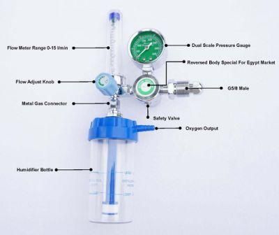 2021 Best Low Price Yr 88 Medical Oxygen Tank Flow Meter Regulator with Humidifier for Gas Cylinder