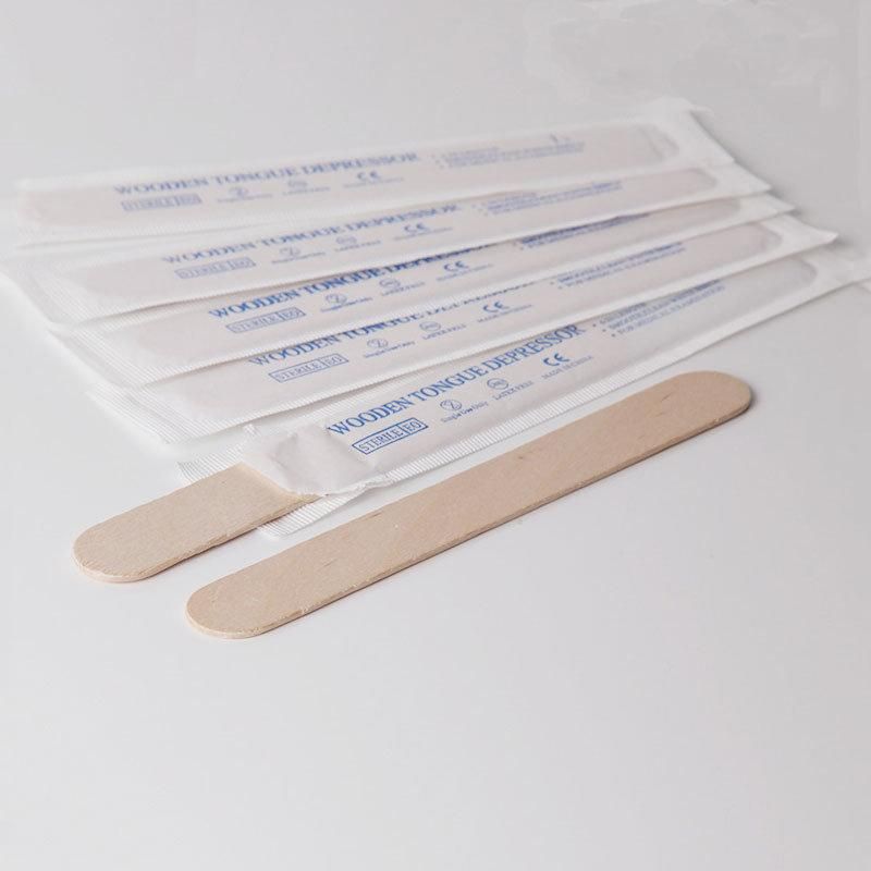Disposable Durable Nature Color Medical Supplies Sterile Wooden Tongue Depressor