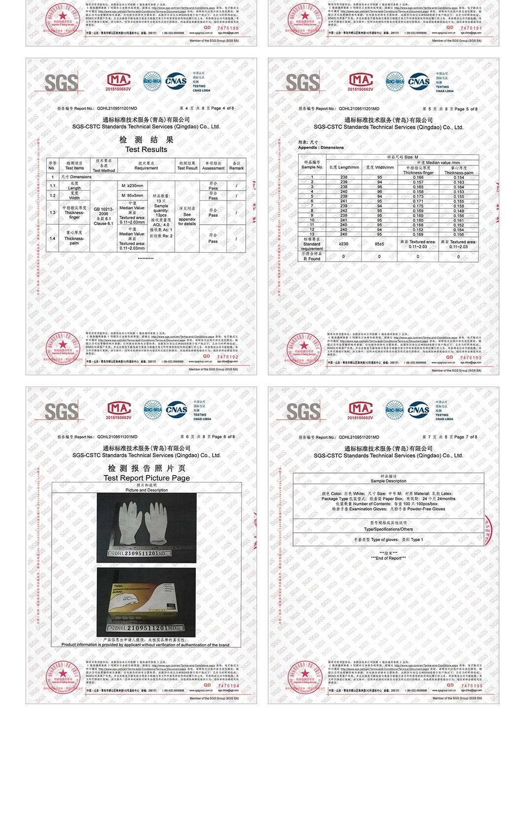 Wholesale Factory Disposable Medical Examination Natural Latex Environmentally Friendly Large Gloves