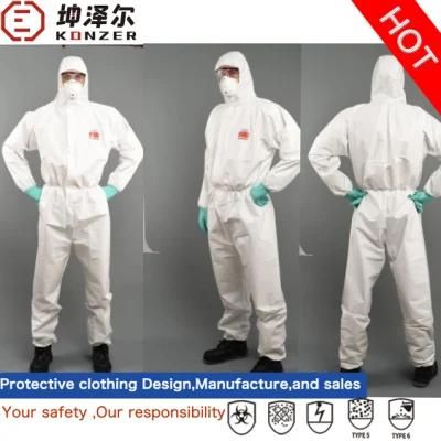 Industrial Safety Category III PPE Protective Suit Surgical Gowns Doctors White Coverall Product
