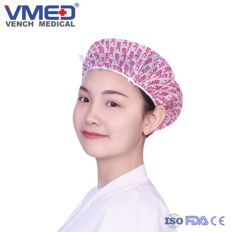 Wholesale Disposable Non-Woven Printed Bouffant Cap