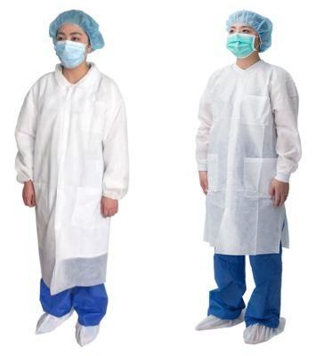 PP PE SMS Lab Coat with Knitted Collar