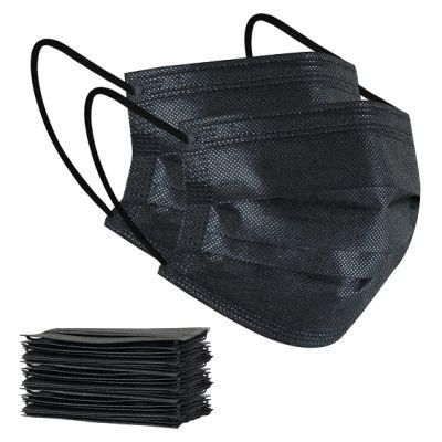 Black Color En14683: 2019 Earloop 3 Ply Non Sterile Bfe &gt;98% Surgical Mask Type Iir