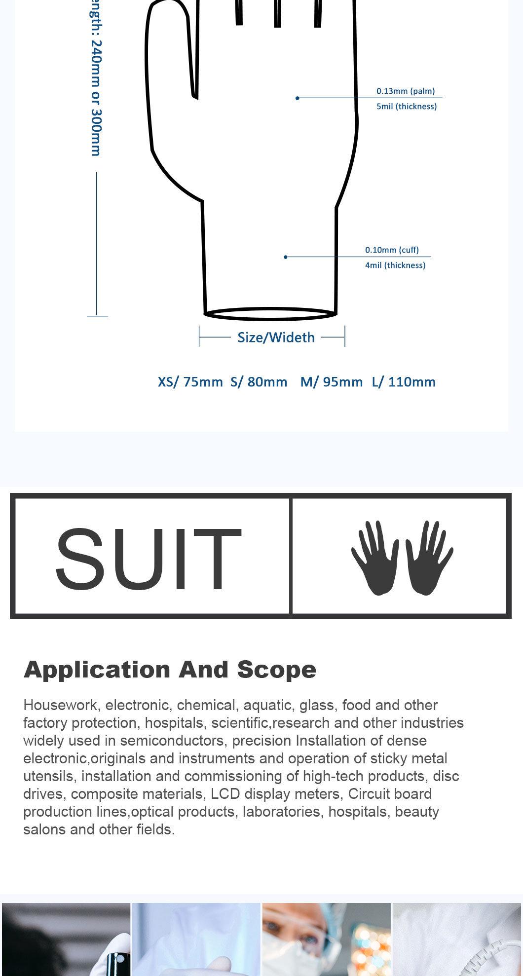 Gusiie Disposable Latex Examination Gloves Powdered Medical Gloves