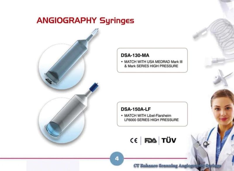 Angiography Syringe Medical Injector Match with Japan Nemoto
