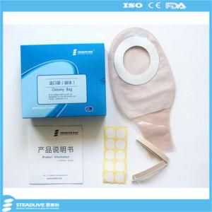 Medical Tea Color Two Piece Colostomy Bag for Hospital, Max Cut: 68mm