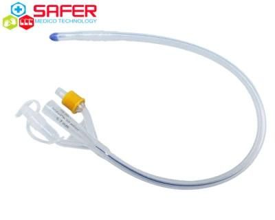 Silicone Foley Catheter with Fr8 Fr 10 Fr 18 24 Adult Sizes