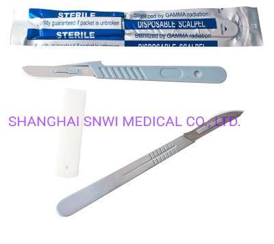 CE&ISO13485 Approved Disposable Carbon Steel Stainless Steel Surgical Blade/Scalpel with Plastic Handle