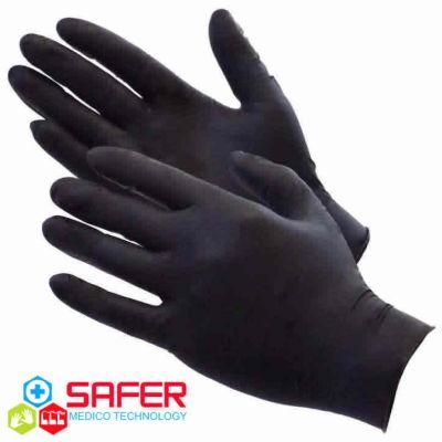 Wholesale Powder Free Disposable Black Nitrile Gloves