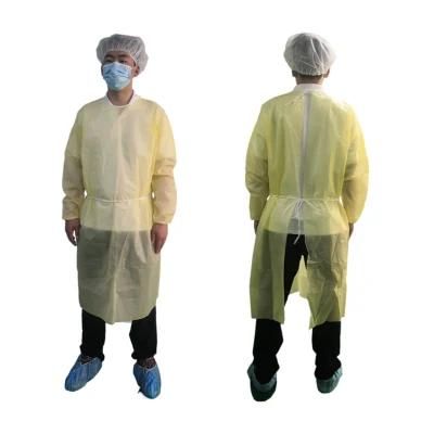 Working Cloth Anti-Dust Safety Suit Disposable PP+PE Isolation Gown for Non-Sterile