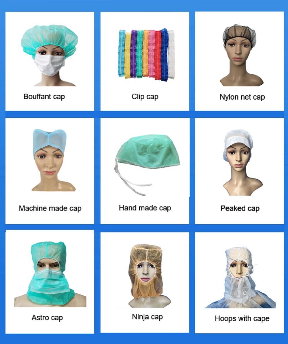 ISO CE FDA SBPP Isolation Hygienic Healthcare Food Service Protection Round Cleanroom Doctor Disposable Hospital Caps with Elastic Edge