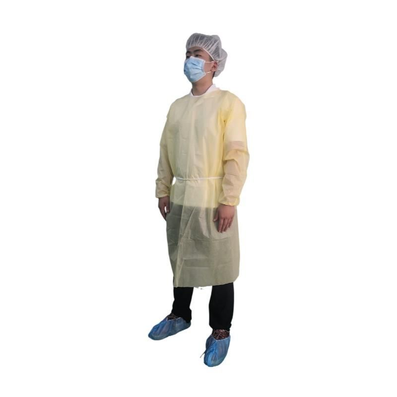 Accept OEM CE/ISO Disposable Gown Touchntuff Protective Yellow Protective Coverall PPE Suit