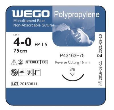 Wego Good Quality Polypropylene Surgical Suture