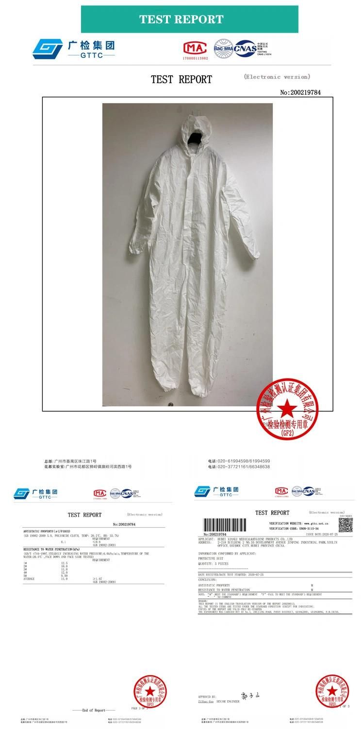 Disposable Protective Suit Sterilization Surgical/Medical Gowns Nonwoven Suit Gown Isolation Gown Approved Protective Products
