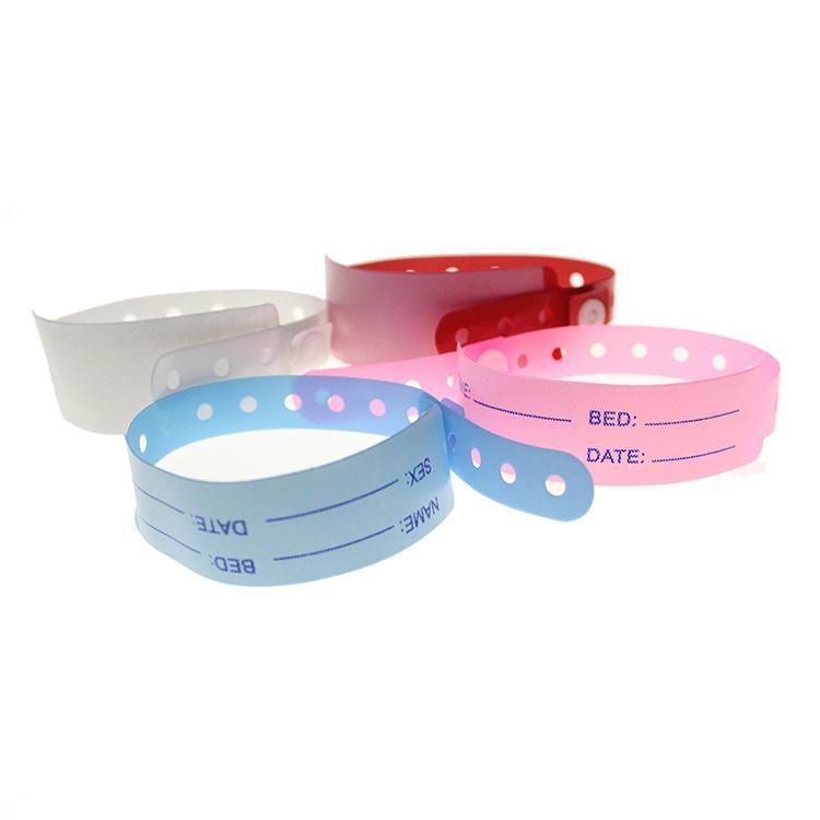 Custom Writable Plastic Vinyl Identification Hospital Patient ID Wristbands Bracelets