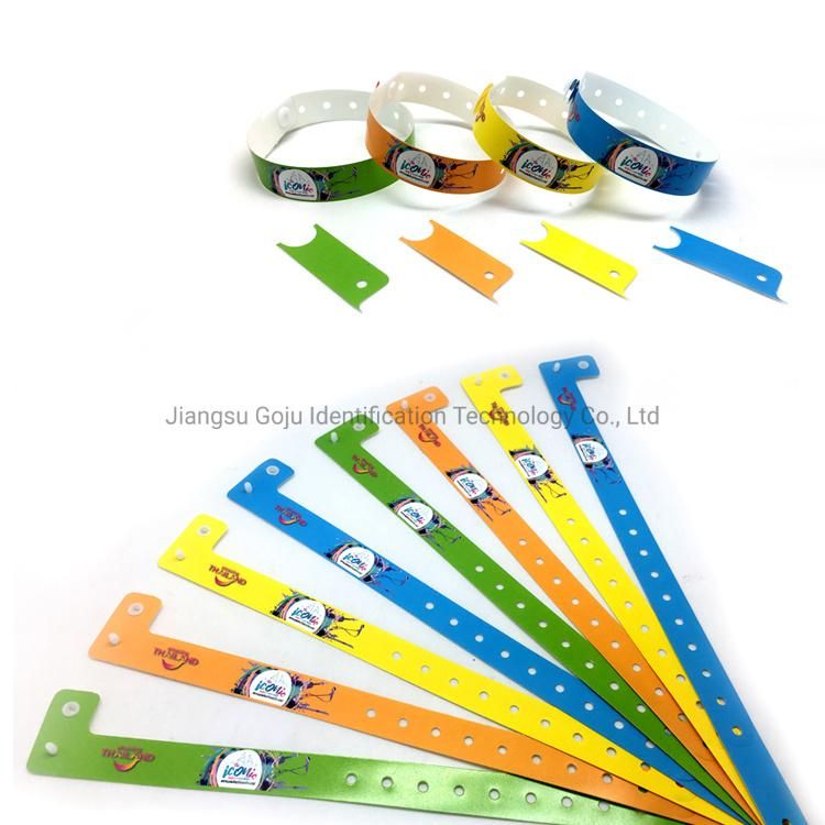 Customized Logo Printed Waterproof Plastic Wristband for Event