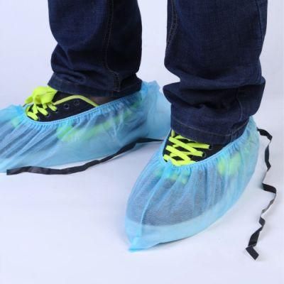 Cleanroom ESD Safe Disposable Non-Woven Anti-Skid Shoe Cover Blue Color