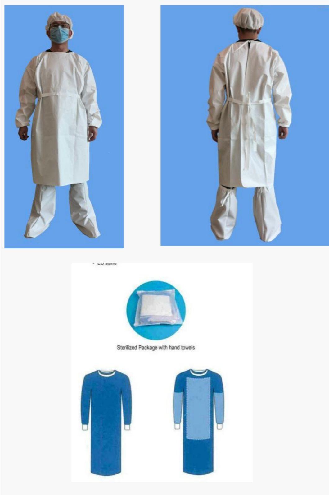 Hospital Blue Medical Supply Sterilized Hospital Operating Theater Disposable Surgical Gown