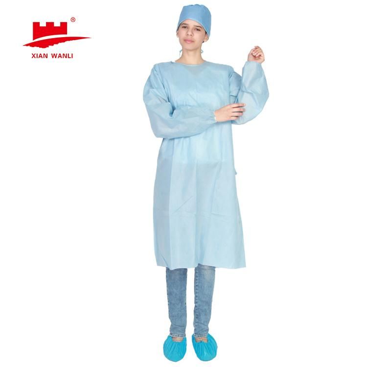 Disposable Standard SMS Surgical Gown Velcro Neck for Medical Use