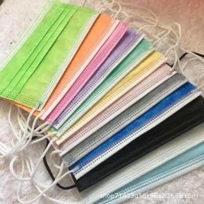 3-Plyer Colorful Face Mask Anti Dust Non Woven Disposable Adult Mask Designer Mask