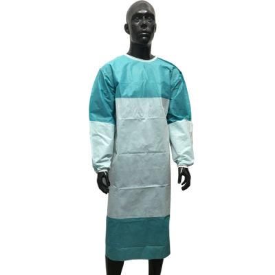 High Protection AAMI Level 3 SMS/SMMS/Smmms Reinforced Sterile Surgical Gown with Hand Towels
