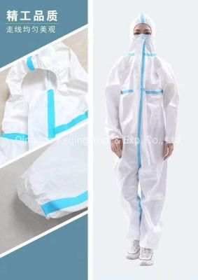 White PP Non-Woven Elastic Cuff Disposable Protective Surgical Isolation Gown