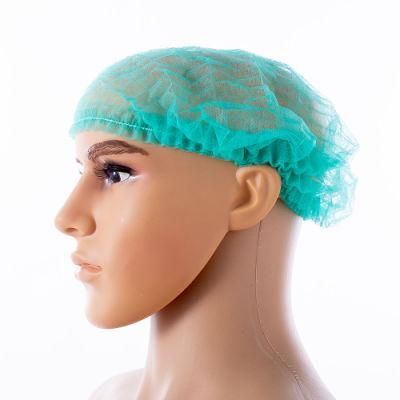 Disposable PP Non Woven Surgical Bouffant Mob Clip Cap Hair Cover with Elastic Band