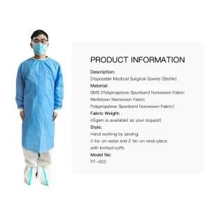 FDA Ce Certified Knitted Cuff Medical Disposable PP Isolation Gown