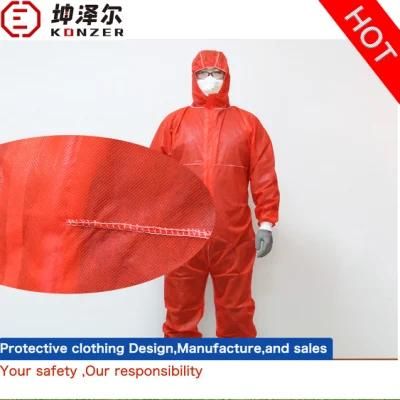 Comfortable Spunbond and Breathable Film Disposable Coverall Protective Clothing Valgus Against Solid Particulars