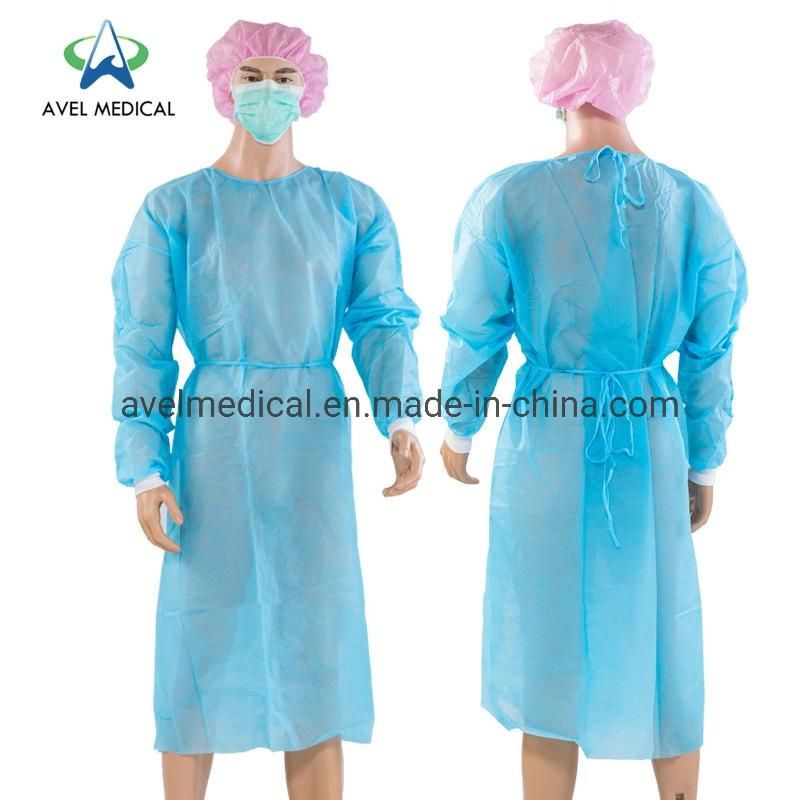 Disposable Sterile Nonwoven SMS Surgical Gown with Knit Cuff
