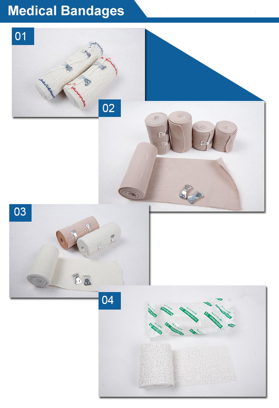 Disposable Medical Elastic Plain Bandages with Spandex with Various Sizes