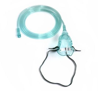 Medical Consumable Wholesale Disposable Plastic Material Oxygen Face Mask with Elastic Strap