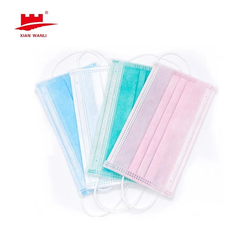3 Ply High Quality Filter Cloth Nonwoven Medical Disposable Printed Face Mask in Stock