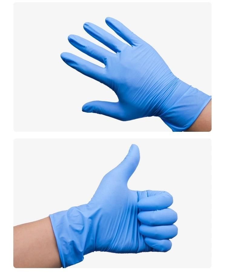 Disposable Medical Powder Free Household Examination Blue Nitrile Gloves