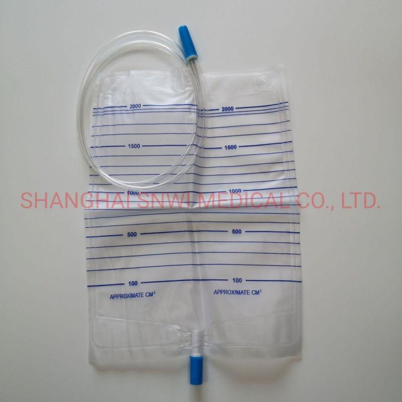 Disposable Urine Bag Medical Transparent Drainage Collection Bag with Pull & Push Valve