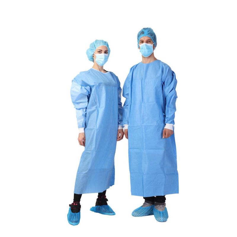 Hospital Operating Gown Individual Package Blue Medical Isolation Disposable Surgical Gown Manufacturers