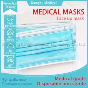 Disposable Medical Lace up Mask/Three Layer Mask/Wholesale Mask/Type Iir/Mask