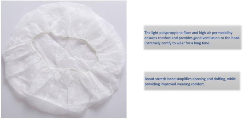 Medical Disposable PP Surgical Cap Doctor Nurse Bouffant Cap Non Woven Hair Covers