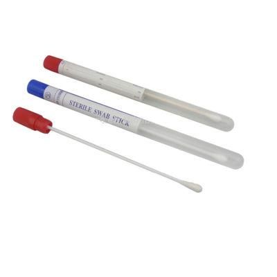 Disposable Sterile Blue Red Cap Plastic Wooden Bamboo Stick Sampling Specimen Collection Throat Swabs