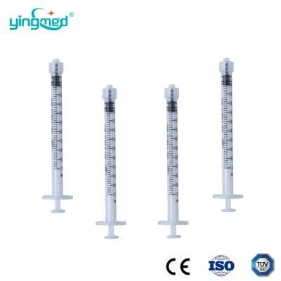 Plastic 3 Parts Sterile Disposable Vaccine Injection Syringe 1ml